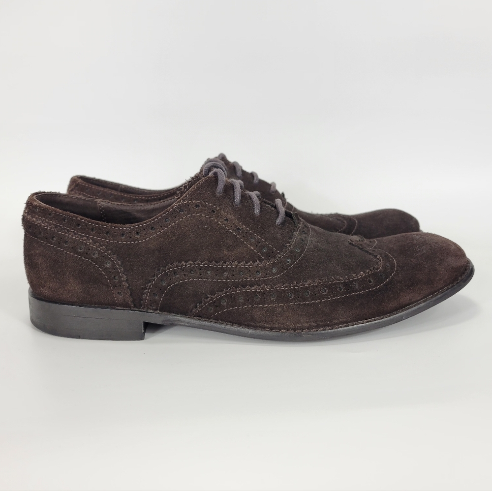 John Varvatos USA Sid Buck Wingtip Suede Oxford Dress Shoes Mens 10 F2009N2BA12B